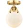 Nouveau 2 Beacon 6" LED Semi-Flush Mount - Satin Gold - Matte White