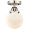 Nouveau 2 Beacon 6" LED Semi-Flush Mount - Satin Nickel - Matte White