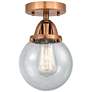 Nouveau 2 Beacon 6" Semi-Flush Mount - Antique Copper - Seedy Shade