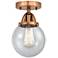 Nouveau 2 Beacon 6" Semi-Flush Mount - Antique Copper - Seedy Shade