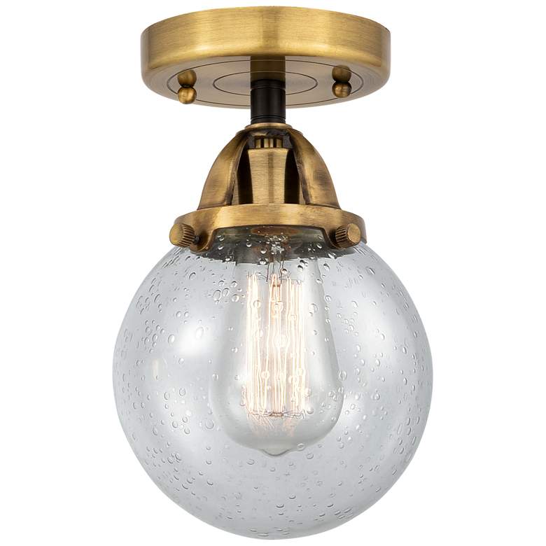 Image 1 Nouveau 2 Beacon 6" Semi-Flush Mount - Black Antique Brass - Seedy