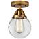 Nouveau 2 Beacon 6" Semi-Flush Mount - Brushed Brass - Clear Shade
