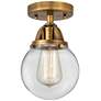 Nouveau 2 Beacon 6" Semi-Flush Mount - Brushed Brass - Clear Shade