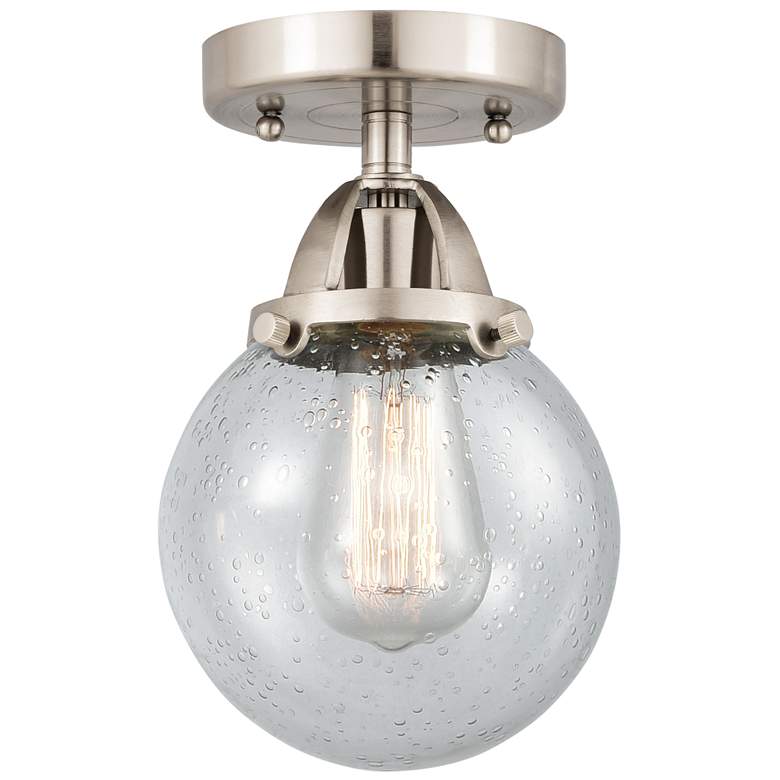 Image 1 Nouveau 2 Beacon 6" Semi-Flush Mount - Brushed Satin Nickel - Seedy