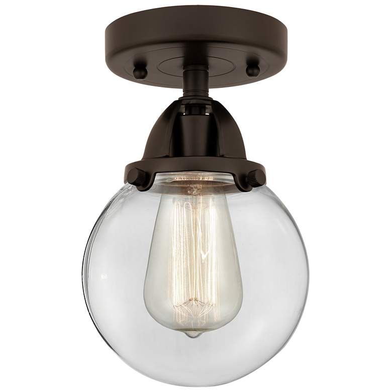 Image 1 Nouveau 2 Beacon 6" Semi-Flush Mount - Oil Rubbed Bronze - Clear Shade