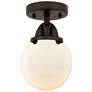 Nouveau 2 Beacon 6" Semi-Flush Mount - Oil Rubbed Bronze - Matte White