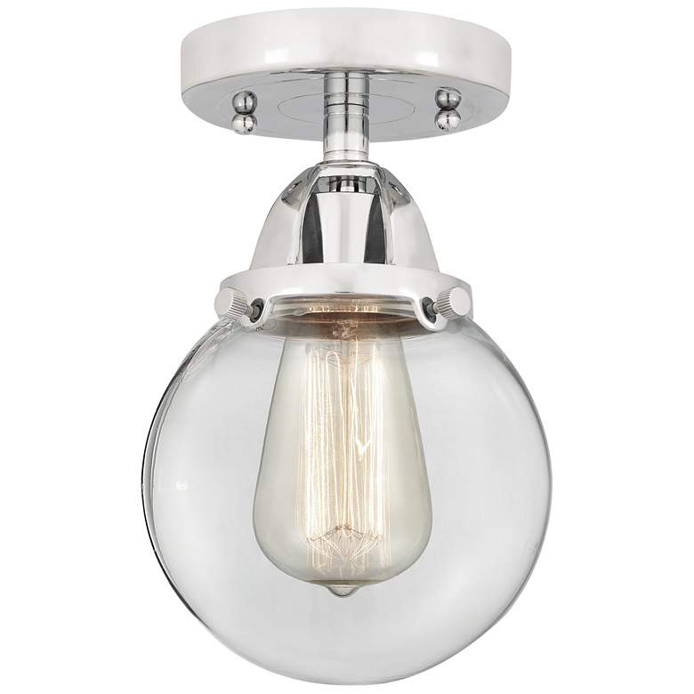 Image 1 Nouveau 2 Beacon 6" Semi-Flush Mount - Polished Chrome - Clear Shade