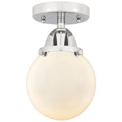 Nouveau 2 Beacon 6" Semi-Flush Mount - Polished Chrome - Matte White