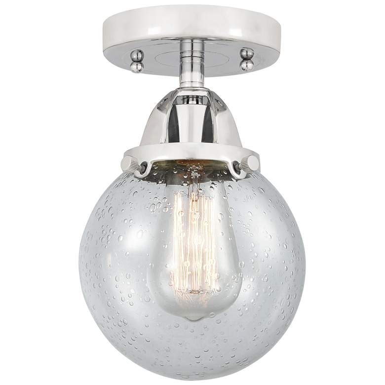 Image 1 Nouveau 2 Beacon 6" Semi-Flush Mount - Polished Chrome - Seedy Shade