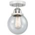 Nouveau 2 Beacon 6" Semi-Flush Mount - Polished Chrome - Seedy Shade