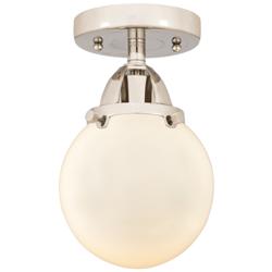 Nouveau 2 Beacon 6" Semi-Flush Mount - Polished Nickel - Matte White