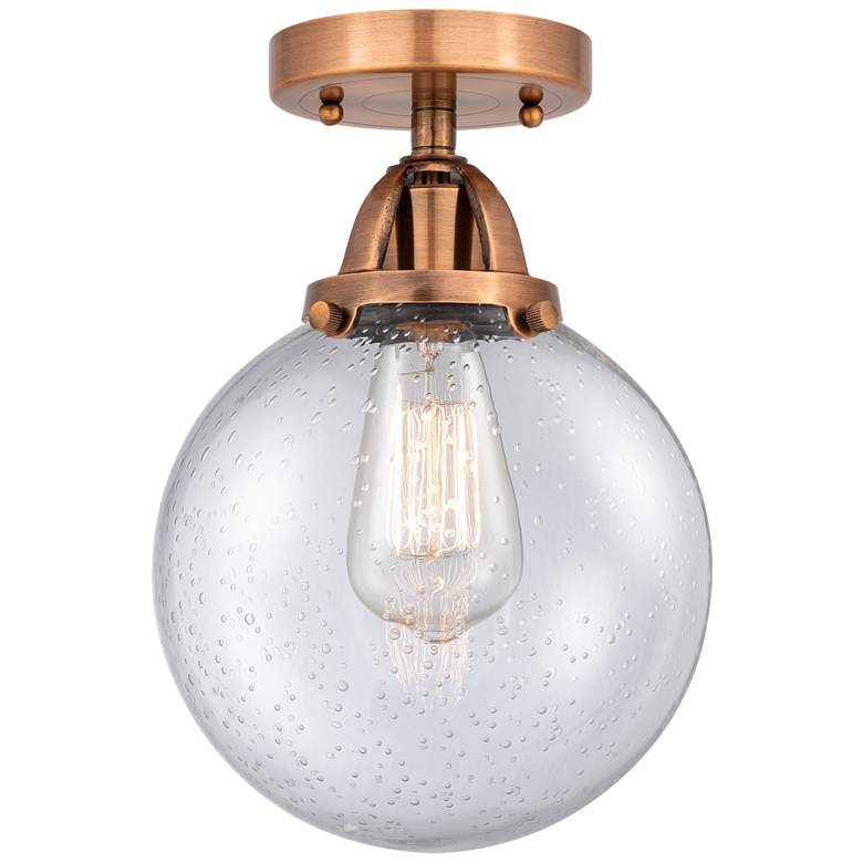 Image 1 Nouveau 2 Beacon 8" LED Semi-Flush Mount - Antique Copper - Seedy Shad