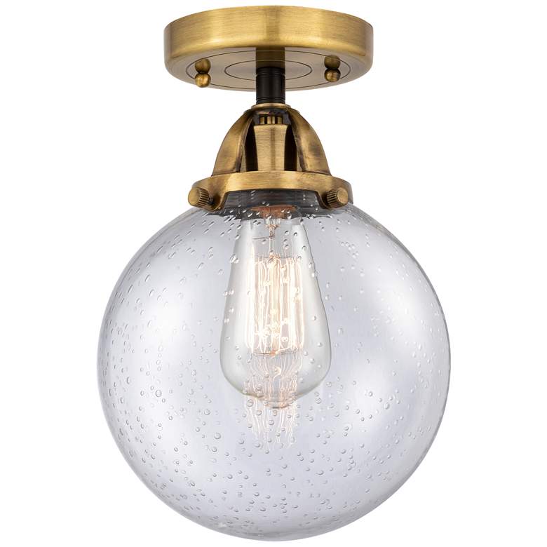 Image 1 Nouveau 2 Beacon 8" LED Semi-Flush Mount - Black Antique Brass - Seedy