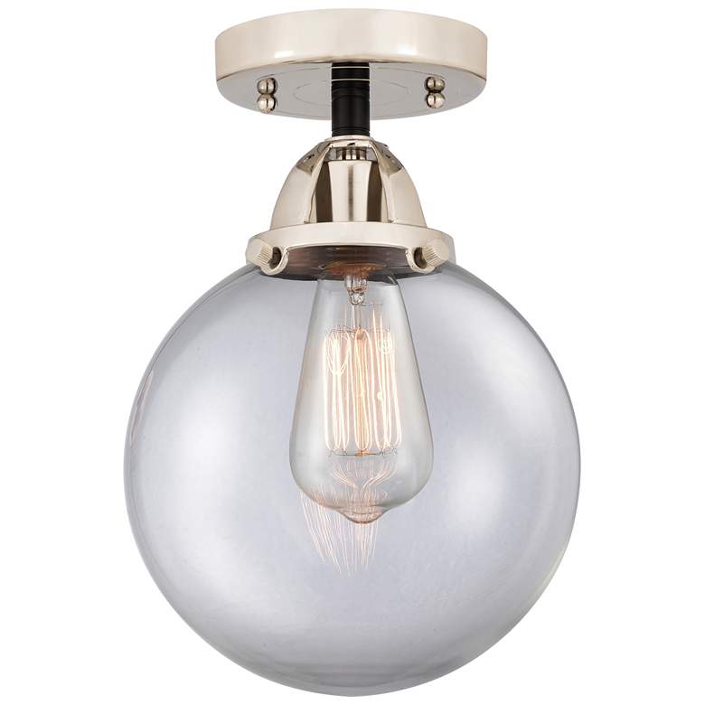 Image 1 Nouveau 2 Beacon 8" LED Semi-Flush Mount - Black Polished Nickel - Cle
