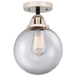Nouveau 2 Beacon 8" LED Semi-Flush Mount - Black Polished Nickel - Cle