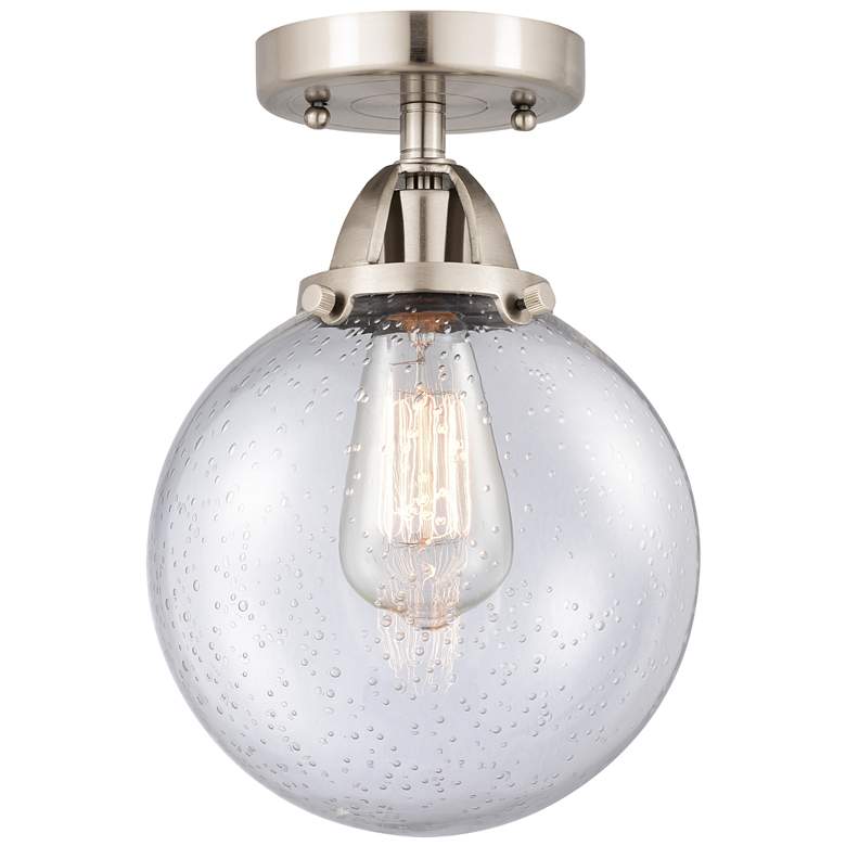 Image 1 Nouveau 2 Beacon 8" LED Semi-Flush Mount - Brushed Satin Nickel - Seed