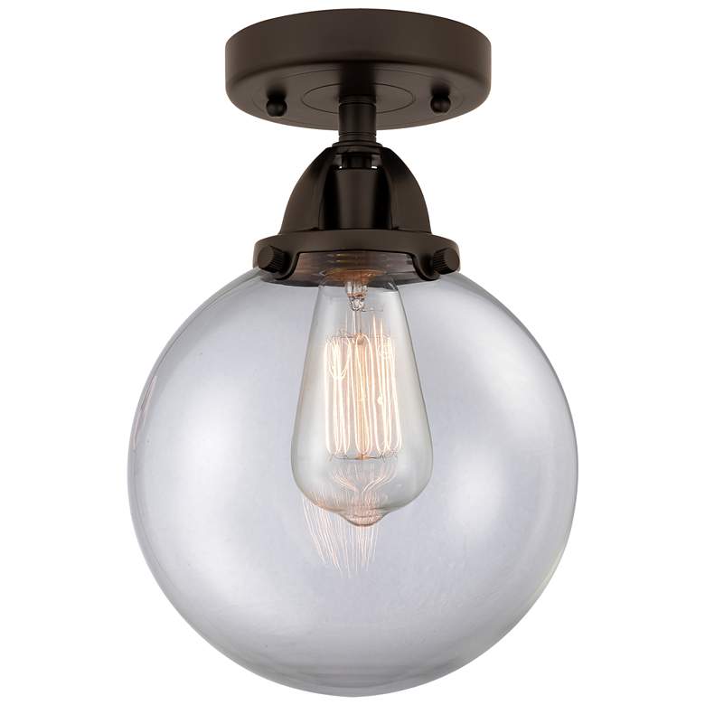 Image 1 Nouveau 2 Beacon 8" LED Semi-Flush Mount - Oil Rubbed Bronze - Clear S