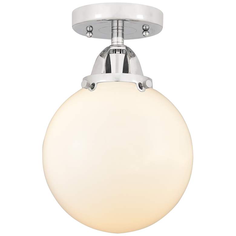 Image 1 Nouveau 2 Beacon 8" LED Semi-Flush Mount - Polished Chrome - Matte Whi