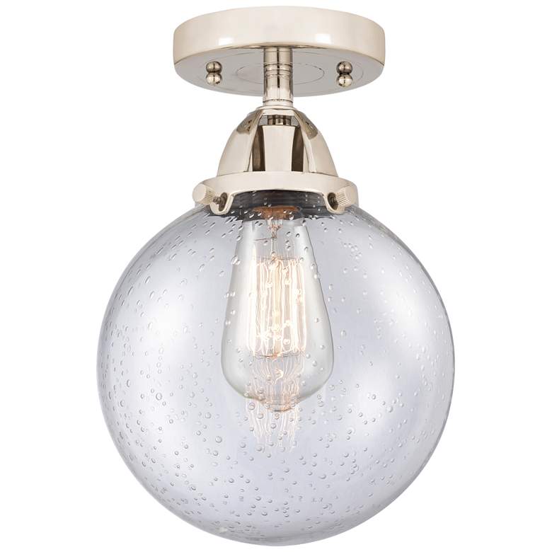 Image 1 Nouveau 2 Beacon 8" LED Semi-Flush Mount - Polished Nickel - Seedy Sha