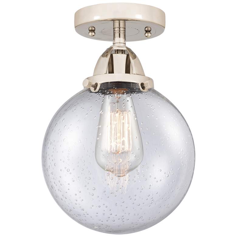 Image 1 Nouveau 2 Beacon 8 inch LED Semi-Flush Mount - Polished Nickel - Seedy Sha