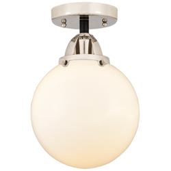 Nouveau 2 Beacon 8" Semi-Flush Mount - Black Polished Nickel - Matte W