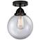 Nouveau 2 Beacon 8" Semi-Flush Mount - Matte Black - Clear Shade