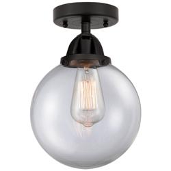 Nouveau 2 Beacon 8" Semi-Flush Mount - Matte Black - Clear Shade
