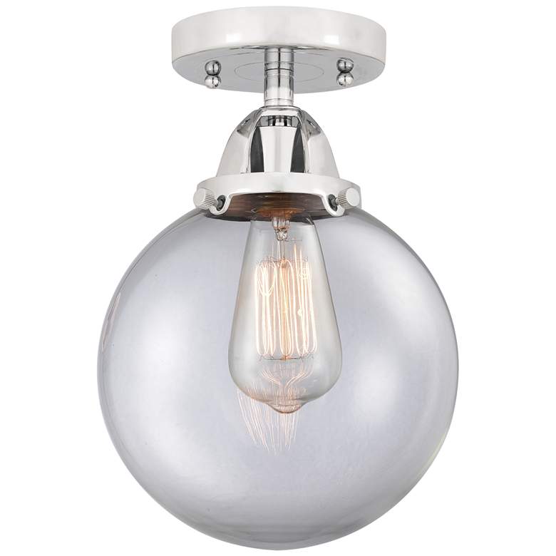 Image 1 Nouveau 2 Beacon 8" Semi-Flush Mount - Polished Chrome - Clear Shade
