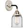 Nouveau 2 Bell 10"H Black and Polished Nickel Wall Sconce