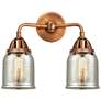 Nouveau 2 Bell 5" 2 Light 13" Bath Light - Copper - Silver Mercur