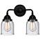 Nouveau 2 Bell 5" 2 Light 13" Bath Light - Matte Black - Seedy Sh