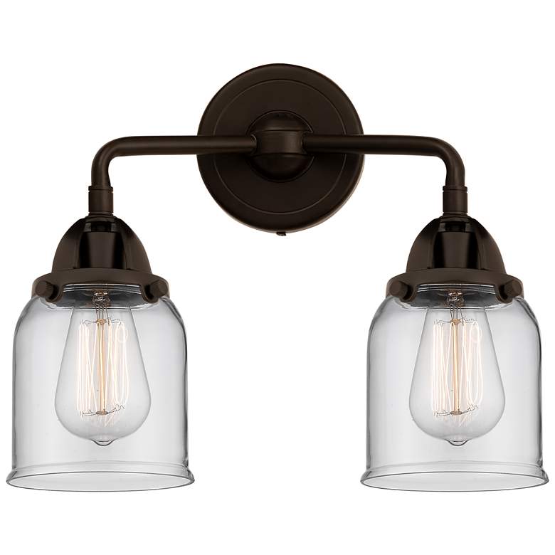 Image 1 Nouveau 2 Bell 5" 2 Light 13" Bath Light - Oil Rubbed Bronze - Cl