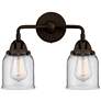 Nouveau 2 Bell 5" 2 Light 13" Bath Light - Oil Rubbed Bronze - Cl