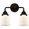 Nouveau 2 Bell 5" 2 Light 13" Bath Light - Oil Rubbed Bronze - Wh