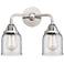 Nouveau 2 Bell 5" 2 Light 13" Bath Light - Polished Chrome - Clea