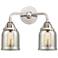 Nouveau 2 Bell 5" 2 Light 13" Bath Light - Polished Chrome - Silv