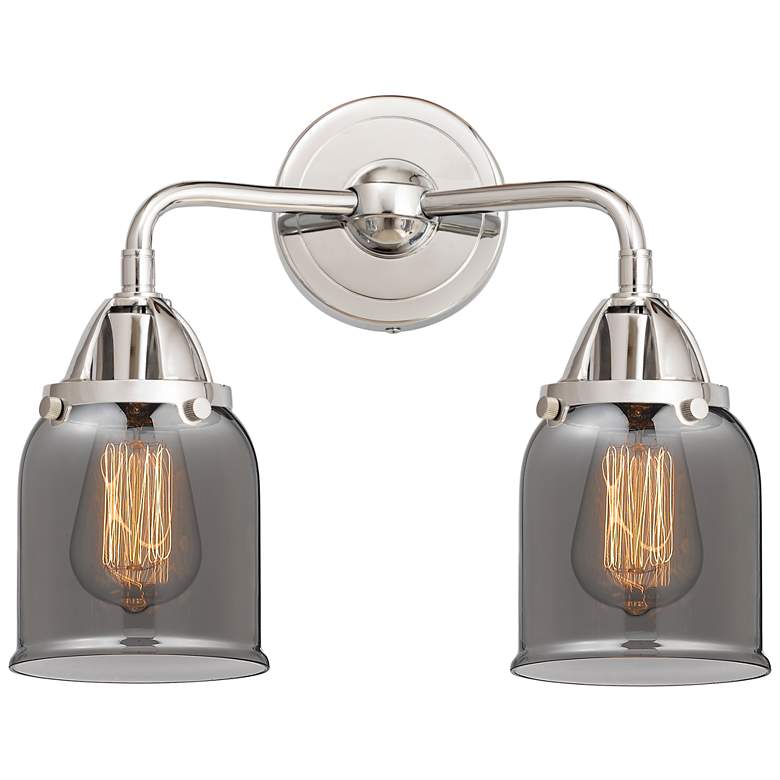 Image 1 Nouveau 2 Bell 5" 2 Light 13" Bath Light - Polished Chrome - Smok