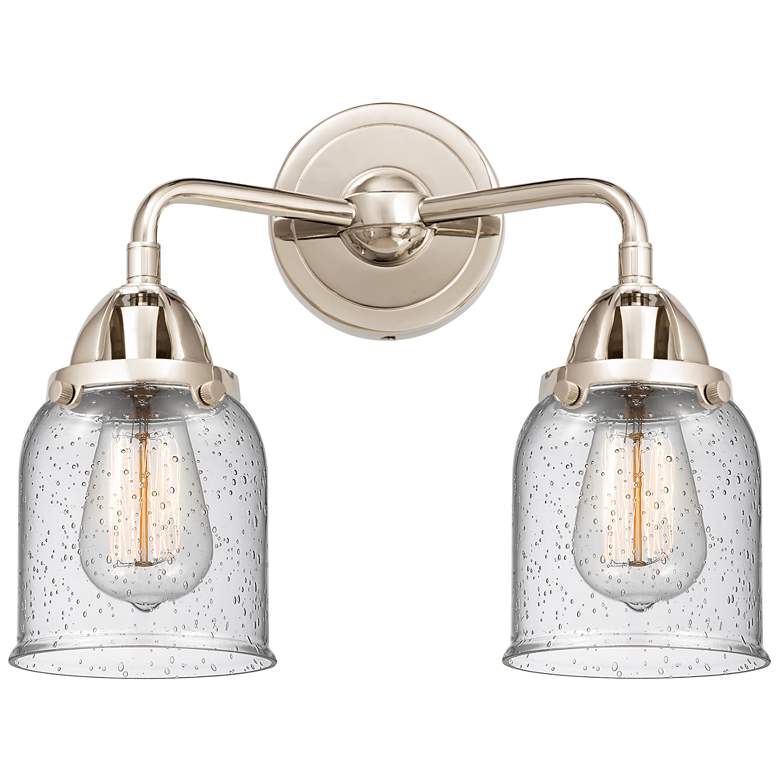 Image 1 Nouveau 2 Bell 5" 2 Light 13" Bath Light - Polished Nickel - Seed
