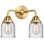 Nouveau 2 Bell 5" 2 Light 13" Bath Light - Satin Gold - Seedy Sha