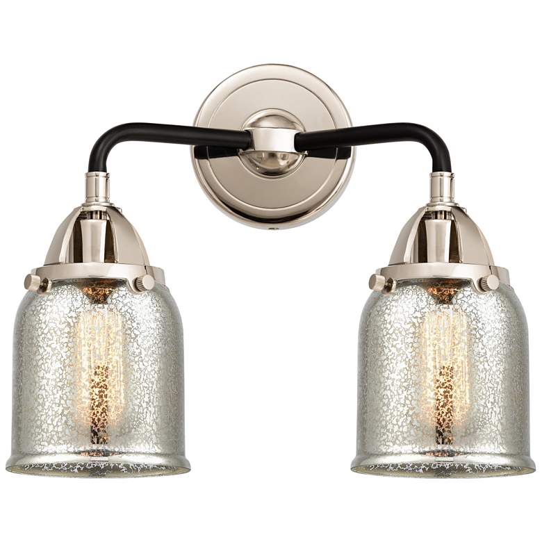 Image 1 Nouveau 2 Bell 5" 2 Light 13" LED Bath Light - Black Nickel - Mer