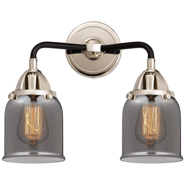 Image 1 Nouveau 2 Bell 5" 2 Light 13" LED Bath Light - Black Nickel - Smo
