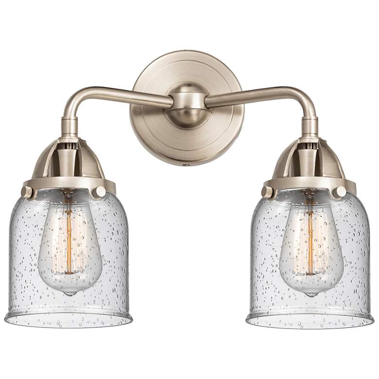 Image 1 Nouveau 2 Bell 5" 2 Light 13" LED Bath Light - Brushed Satin Nick