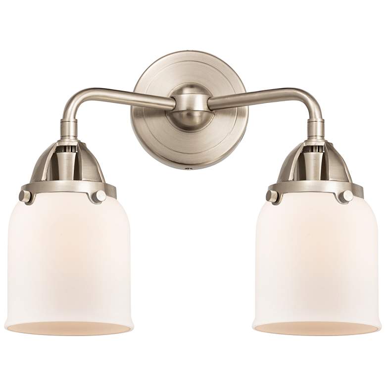 Image 1 Nouveau 2 Bell 5" 2 Light 13" LED Bath Light - Brushed Satin Nick