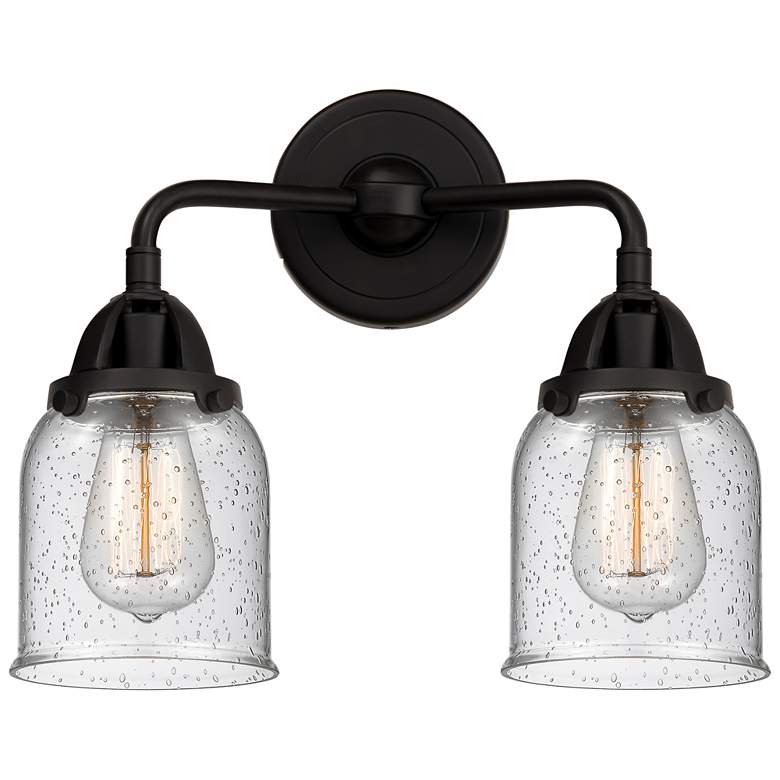 Image 1 Nouveau 2 Bell 5" 2 Light 13" LED Bath Light - Matte Black - Seed