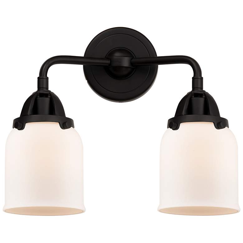 Image 1 Nouveau 2 Bell 5" 2 Light 13" LED Bath Light - Matte Black - Whit