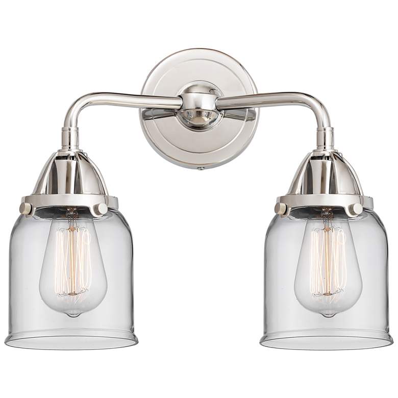 Image 1 Nouveau 2 Bell 5" 2 Light 13" LED Bath Light - Polished Chrome -