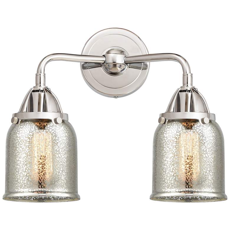 Image 1 Nouveau 2 Bell 5" 2 Light 13" LED Bath Light - Polished Chrome -