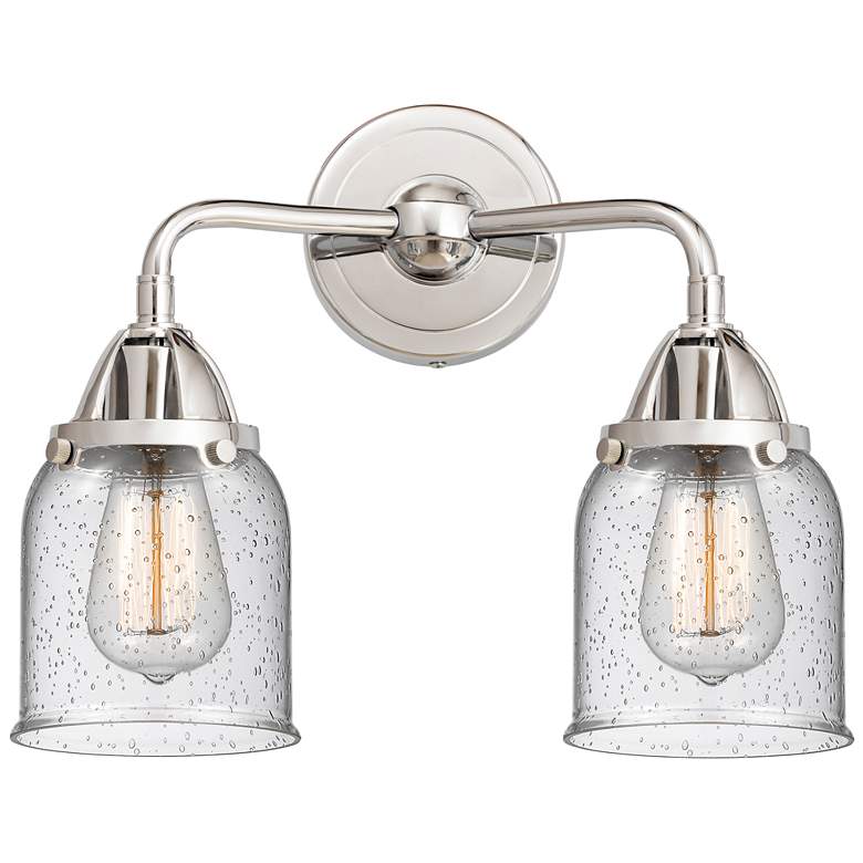 Image 1 Nouveau 2 Bell 5" 2 Light 13" LED Bath Light - Polished Chrome -