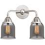 Nouveau 2 Bell 5" 2 Light 13" LED Bath Light - Polished Chrome -