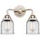 Nouveau 2 Bell 5" 2 Light 13" LED Bath Light - Polished Nickel -